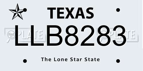 LLB8283 Texas License Plate