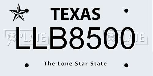 LLB8500 Texas License Plate