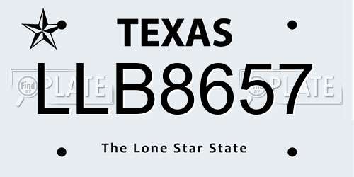 LLB8657 Texas License Plate