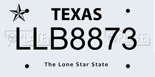 LLB8873 Texas License Plate