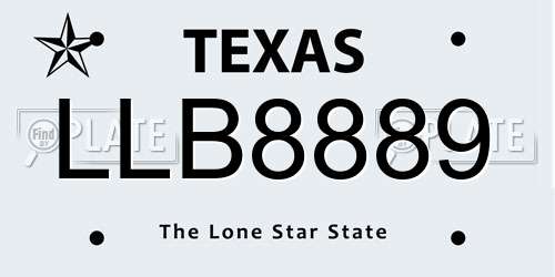 LLB8889 Texas License Plate