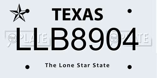 LLB8904 Texas License Plate