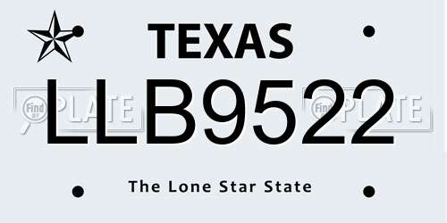 LLB9522 Texas License Plate