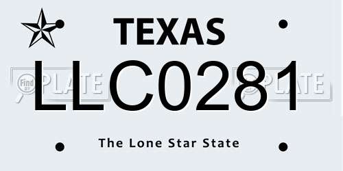 LLC0281 Texas License Plate