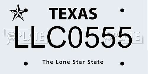 LLC0555 Texas License Plate
