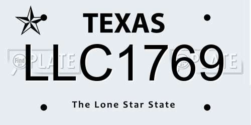 LLC1769 Texas License Plate