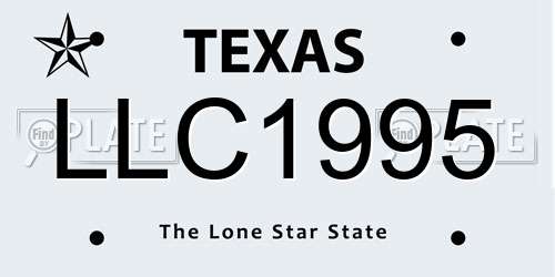 LLC1995 Texas License Plate