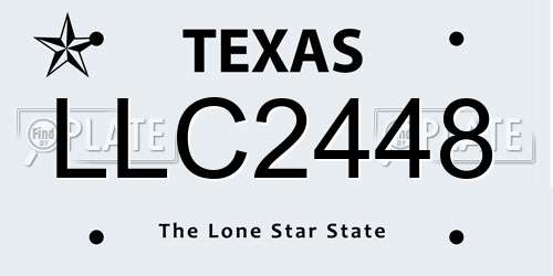 LLC2448 Texas License Plate