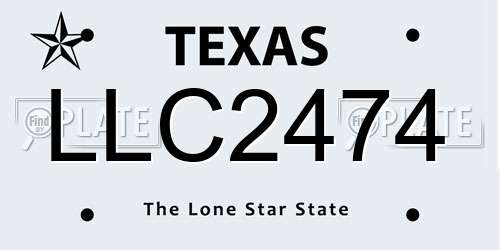 LLC2474 Texas License Plate