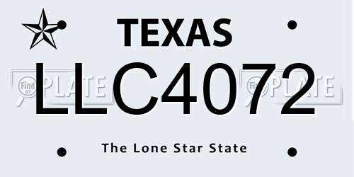LLC4072 Texas License Plate