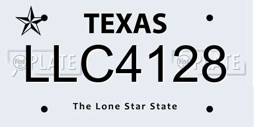LLC4128 Texas License Plate
