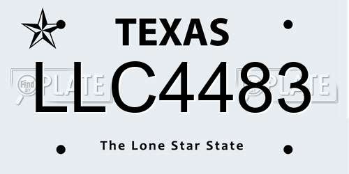 LLC4483 Texas License Plate