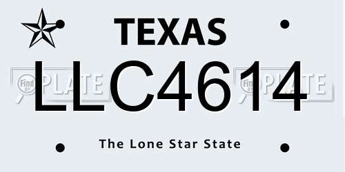 LLC4614 Texas License Plate