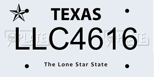 LLC4616 Texas License Plate