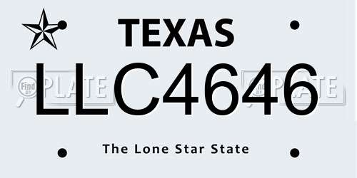 LLC4646 Texas License Plate