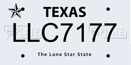 LLC7177 Texas License Plate