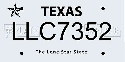 LLC7352 Texas License Plate