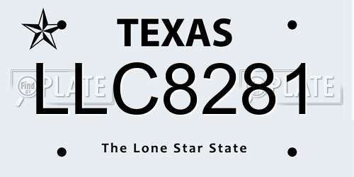 LLC8281 Texas License Plate