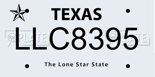 LLC8395 Texas License Plate