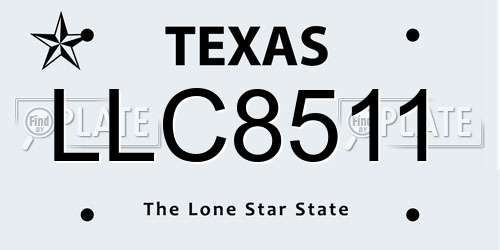 LLC8511 Texas License Plate