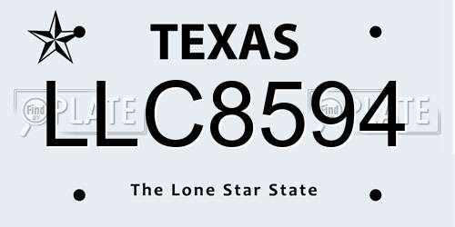 LLC8594 Texas License Plate