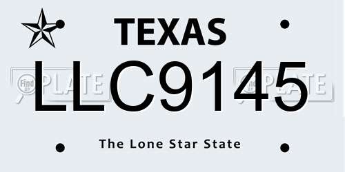 LLC9145 Texas License Plate