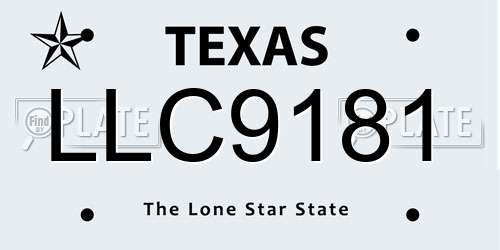 LLC9181 Texas License Plate