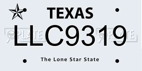 LLC9319 Texas License Plate