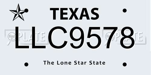 LLC9578 Texas License Plate