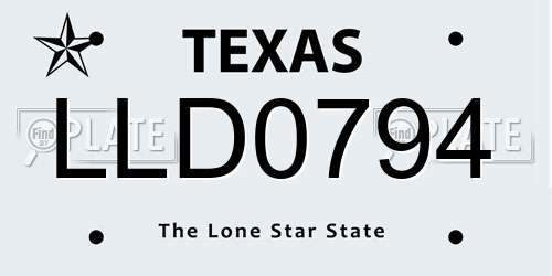 LLD0794 Texas License Plate