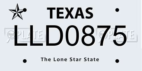 LLD0875 Texas License Plate