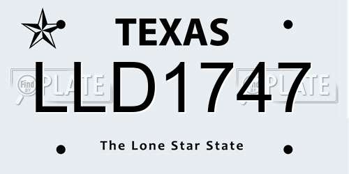 LLD1747 Texas License Plate