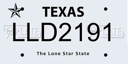 LLD2191 Texas License Plate
