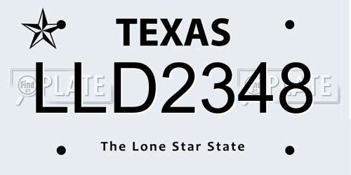 LLD2348 Texas License Plate