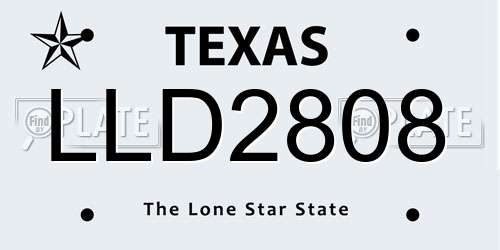 LLD2808 Texas License Plate
