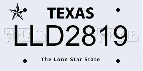 LLD2819 Texas License Plate