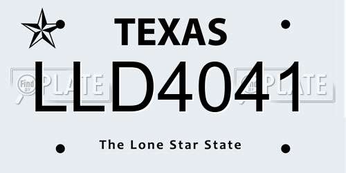 LLD4041 Texas License Plate