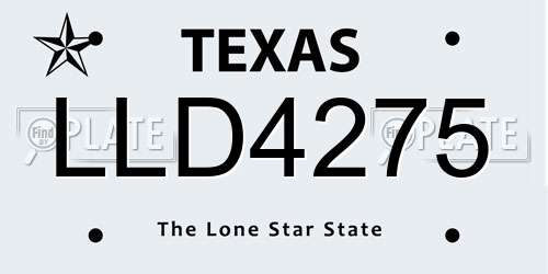 LLD4275 Texas License Plate