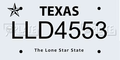 LLD4553 Texas License Plate
