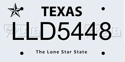 LLD5448 Texas License Plate