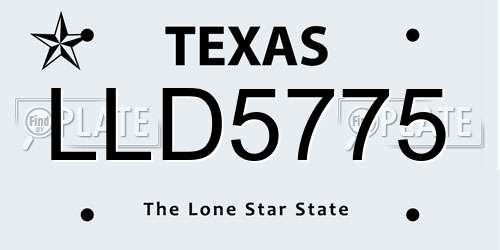 LLD5775 Texas License Plate