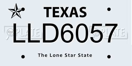 LLD6057 Texas License Plate