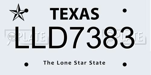 LLD7383 Texas License Plate