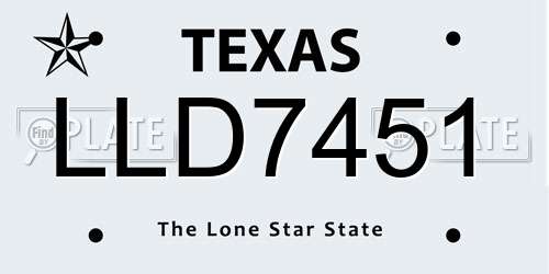 LLD7451 Texas License Plate