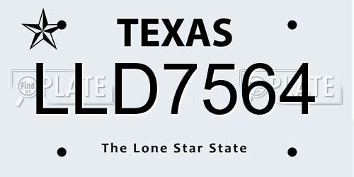LLD7564 Texas License Plate