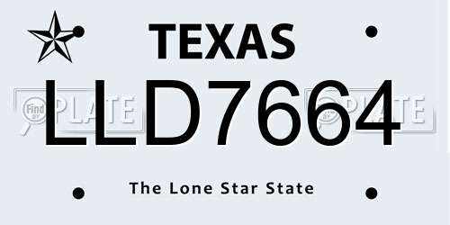 LLD7664 Texas License Plate