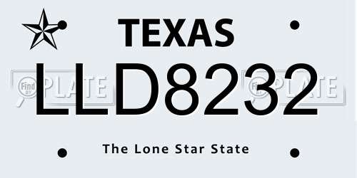 LLD8232 Texas License Plate