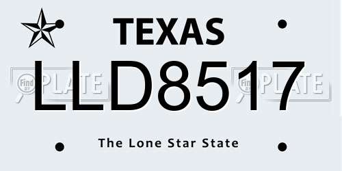 LLD8517 Texas License Plate