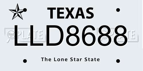 LLD8688 Texas License Plate