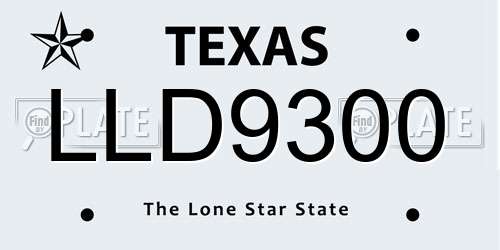 LLD9300 Texas License Plate